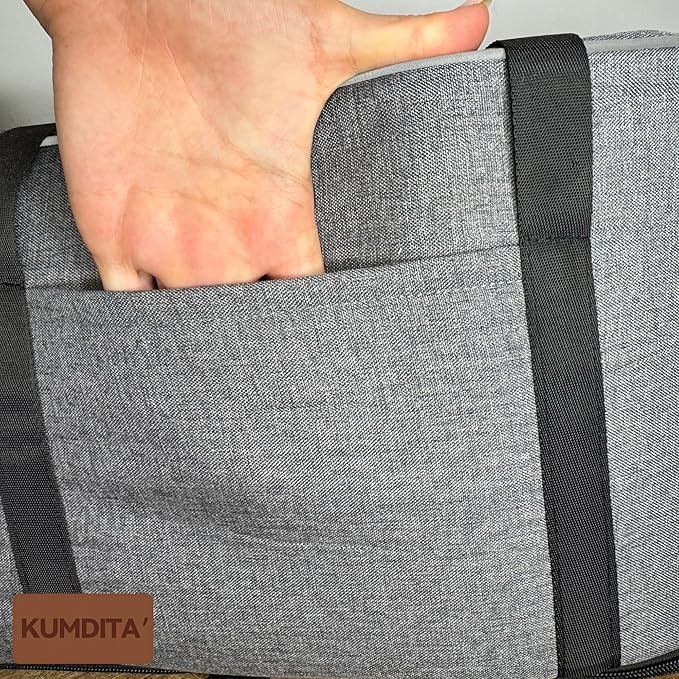 Kumdita' Center Console Dog Car Seat & Carrier for Small Dogs & Cats, 18.5 x 10.5 x 9.5 Inches, Sewn-in Leash (Gray)