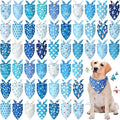 Preboun 50 Pcs Winter Dog Bandanas Bulk Blue Snowflakes Snowmen Bandanas for Dogs Triangle Kerchief Bibs Scarf Set for Pet Costume Photo Props Accessories Pet Shops, 25 Styles (31.5 x 21.7 x 21.7)