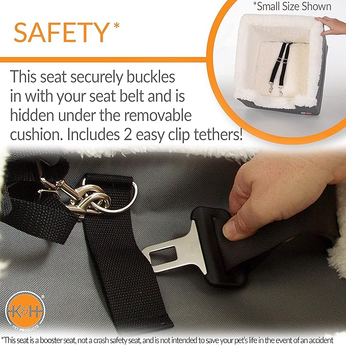 K&H Pet Products Bucket Booster Pet Seat Rectangle Knockdown Gray/Oatmeal Large