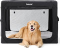 Lesure Collapsible Dog Crate - Portable Travel Kennel for Extra Large Dog, 4-Door Pet Crate with Mesh Windows, Indoor & Outdoor, Black