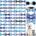 Silkfly 60 Pcs Winter Plaid Dog Collar Bow Ties Bulk Dog Bowtie Holiday Accessories Puppy Bows Detachable Collar Charms for Small Medium Large Dogs Cat Grooming Supplies Pet Costume