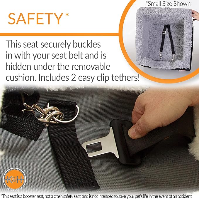 K&H Pet Products Bucket Booster Pet Seat Rectangle Knockdown Black/Gray Large