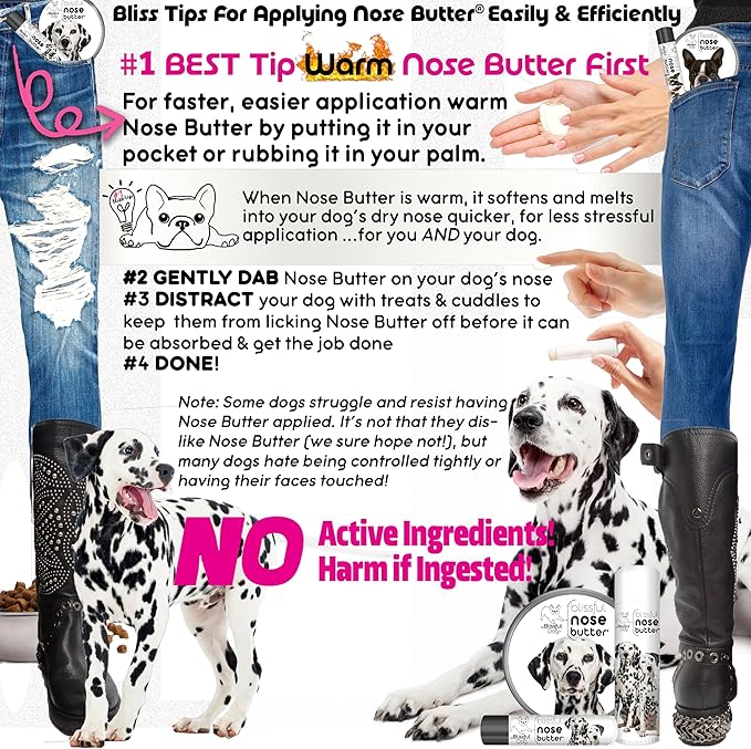 The Blissful Dog Dalmatian Unscented Nose Butter, 4-Ounce