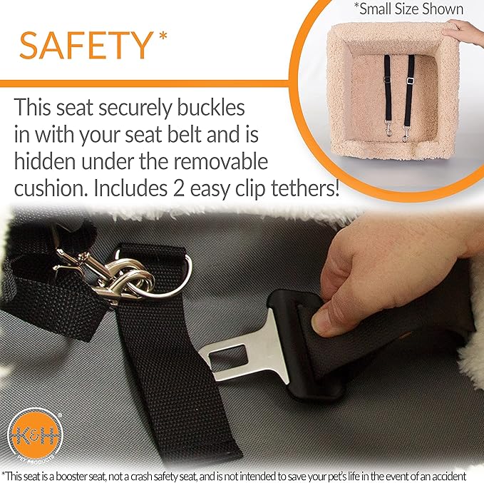 K&H Pet Products Bucket Booster Pet Seat Rectangle Knockdown Chocolate/Tan Small