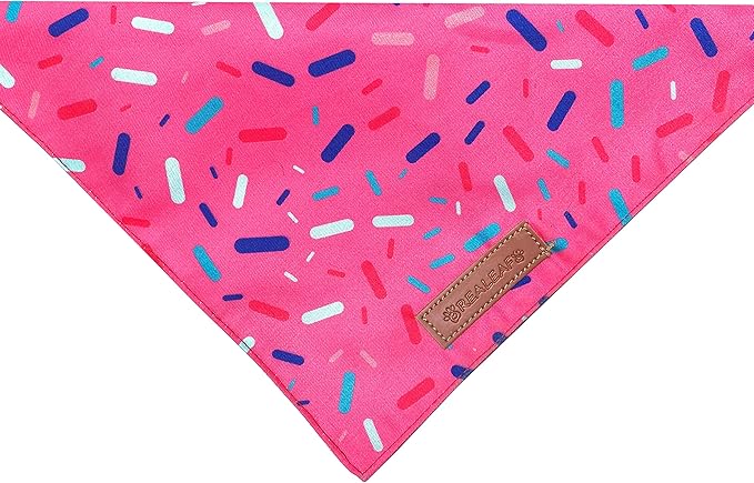 Realeaf Dog Birthday Bandanas 2 Pack, Dog Birthday Party Supplies, Blue and Pink Bandana, Triangle Reversible Pet Scarf for Boy and Girl, Premium Durable Fabric, Multiple Sizes Offered (Small)