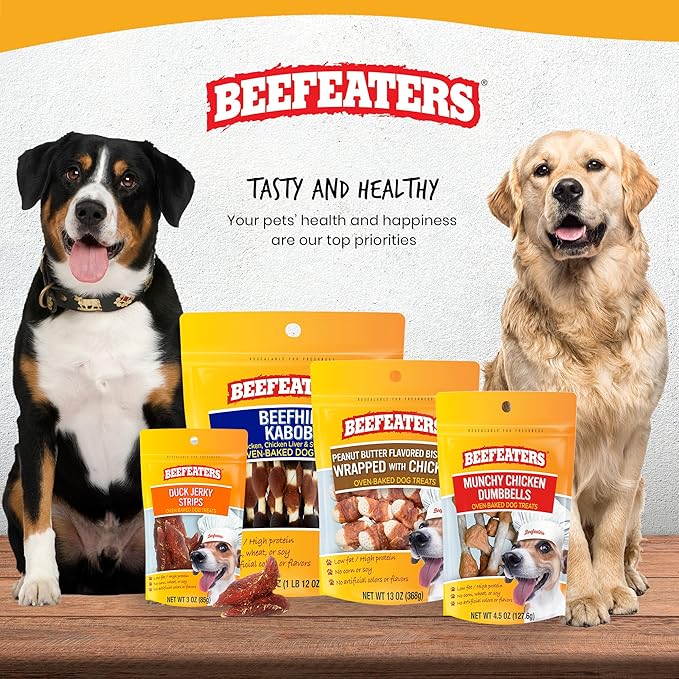 Beefeaters Chicken Jerky Strips for Dogs – Dog Treat. 100% Real Chicken Breast, Grain-Free, No Additives, Perfect for Training & Healthy Growth, Allergy-Friendly