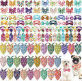 Reginary 120 Pcs Easter Dog Bandanas Bulk Dog Bows Set Bow Ties Cat Scarf Colorful Washable Triangle Pet Kerchief Cute Bib for Summer Small Medium Large Pets Grooming Accessories Costume