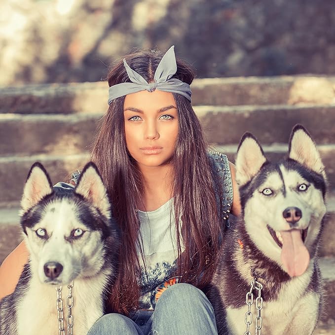 Mechaly Dog Plain Bandanas - 2 Pack - Scarf Triangle Bibs for Small, Medium and