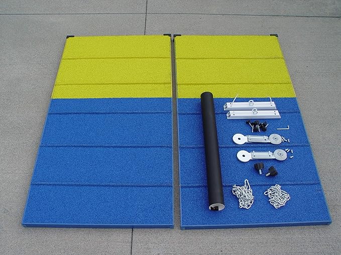 DogSport 5' Agility A-Frame with Rubber Surface on Aluminum Supporting Boards (Blue-Yellow)