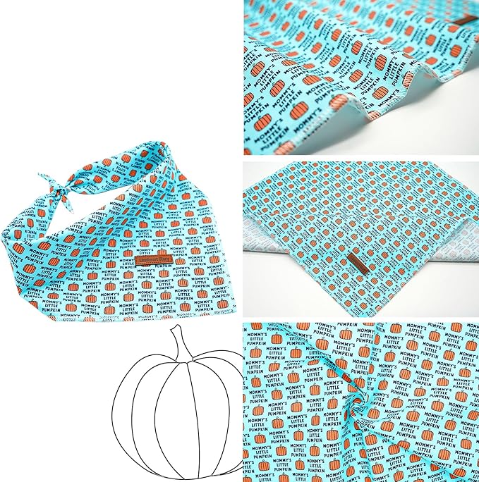 Lionheart Glory Soft Washable Dog Scarf, Adjustable Square Bandana for Boy or Girl, Fall Bib for Small to Large Dogs & Puppies