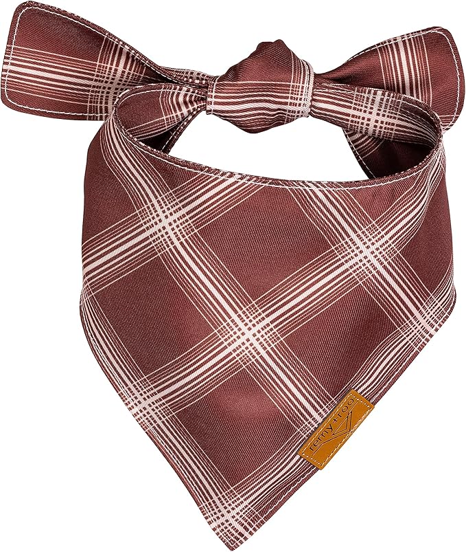 Remy+Roo Fall Dog Bandanas 4 Pack - Amber Set, Premium Durable Polyester Fabric, Patented Curved Design, Adjustable Fit for Small, Large, and XL Dogs, Trendy Patterns, Dog Fall Bandanas (Large)