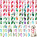 Kigeli 120 Pcs Holiday Dog Bandanas Bulk Valentine's Day Bandana for Dogs St. Patrick's Day Easter Holiday Puppy Scarf Set Triangle Pet Bibs for Small Medium Large Puppy Cats（25.6 x 17.7 x 17.7 in