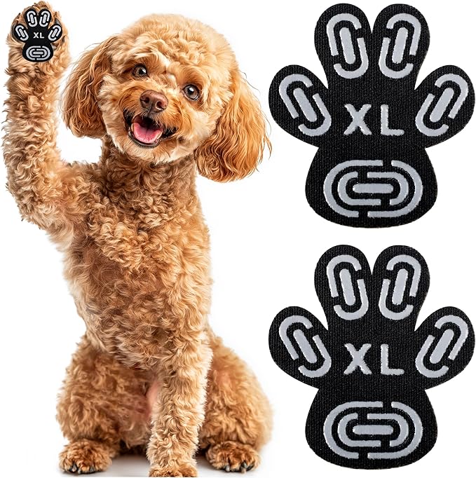 Dapaw Dog Paw Protector Pads, Anti-Slip Paw Grip for Senior & Injured Dogs on Hardwood & Tile Floors, Paw Stickers for Hot Pavement with Strong Traction (5 Sets, 20 Pcs) XL