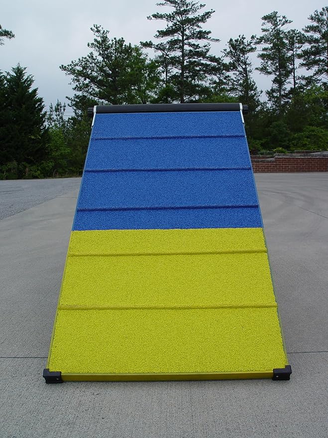 DogSport 5' Agility A-Frame with Rubber Surface on Aluminum Supporting Boards (Blue-Yellow)