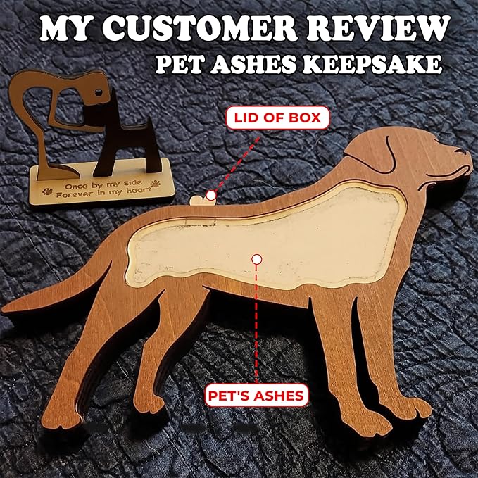 Personalized Dog Hair Keepsake Box Wooden Fur Gift Unique Dog Shape Standable Tabletop Art Decor Pet Memorial Idea Gift for Pet Parents Family Friend Storing Hair Teeth Ashes