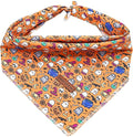 Elegant little tail Fall Dog Bandana, 1PC Girl Boy Dog Bandanas Halloween Bib Scarf Soft Washable Square Dog Scarf Adjustable Dog Kerchief for Small Medium Large Dogs