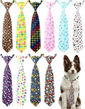 PET SHOW 10pcs Pack Paw Big Dog Ties Neckties for Large Breed Dogs XL Adjustable Holiday Birthday Grooming Accessories Neck Ties Bowties Girl Boy Wedding Costumes Photography Party Gift Favor