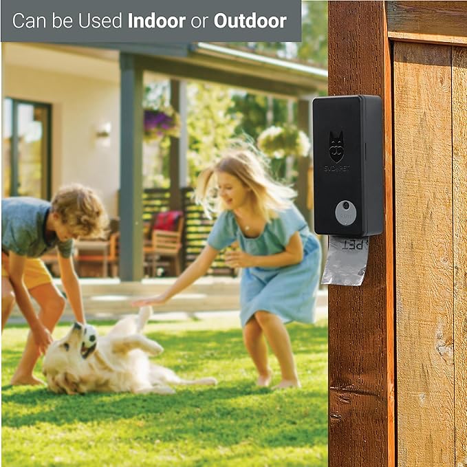 SVD.PET Dog Poop Bag Dispenser, Outdoor or Indoor Pet Waste Bag Dispenser Station, Wall Mount or Hanging with Strap. Easy to Refill Magnetic Cover (Black, Dispenser only)