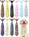 PET SHOW 10pcs Paw Print Medium Dog Ties Neckties for Medium Large Dogs Adjustable Holiday Birthday Grooming Accessories Neck Ties Girl Boy Festival Wedding Costumes Puppies Party Gift