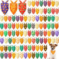 Preboun 100 Pcs Thanksgiving Christmas Dog Bandanas Bulk Holiday Bandanas for Dog Triangle Kerchief Bib Scarf Set for Pet Cat Party Costume Photo Props Accessories Pet Shops Owners Groomers, 25 Styles