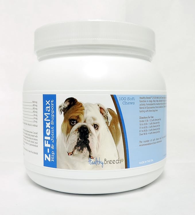 Healthy Breeds Bulldog Z-Flex Max Hip & Joint Soft Chews 100 Count