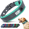 Black Rhino Dog Collar for Large Dogs - Adjustable Reflective Heavy Duty Collar with Ultra-Soft Neoprene Padding - Weatherproof, Durable, and Comfortable - Ideal for Active Dogs - Aqua and Gray