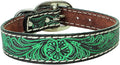 Weaver Leather Pet Carved Flower Dog Collar