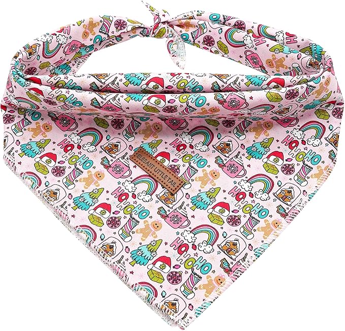 Elegant Little Tail Dog Bandana for Small Medium Large Dogs - Soft, Holiday Bib Scarf - Christmas - Adjustable, Washable