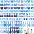 Reginary 100 Pieces Dog Bow Tie Collar Set Include 40 Dog Neckties, and 30 Puppy Bowties, 30 Collar Flowers, Adjustable Pet Ties Grooming for Small Medium Cats Pets Supply(Winter)