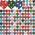Amylove 120 Pcs Dog Bandanas Bulk Holiday Triangle Dog Pack Puppy Kerchief Bandana Adjustable Pet Scarf for Pet Cat Costume Accessories Decor(Snowman)