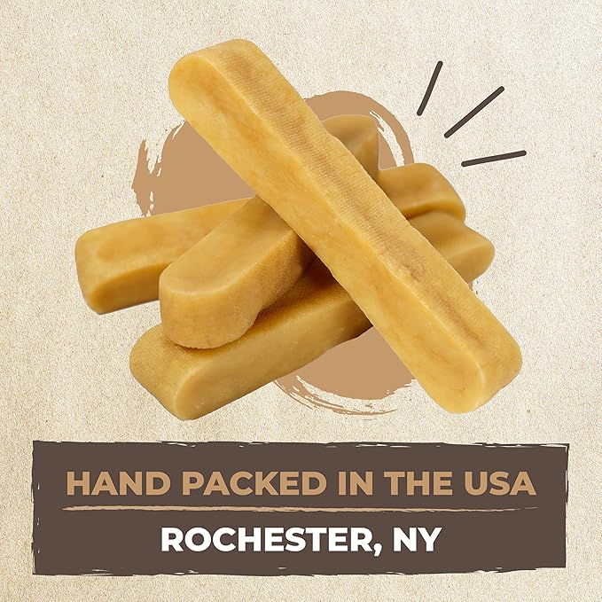 Mighty Paw Yak Cheese Chews for Dogs | All-Natural Long Lasting Pet Treats. Odorless and Great for Oral Health. Limited-Ingredient Chews for Puppies & Power-Chewers (Large, 8 Pack)