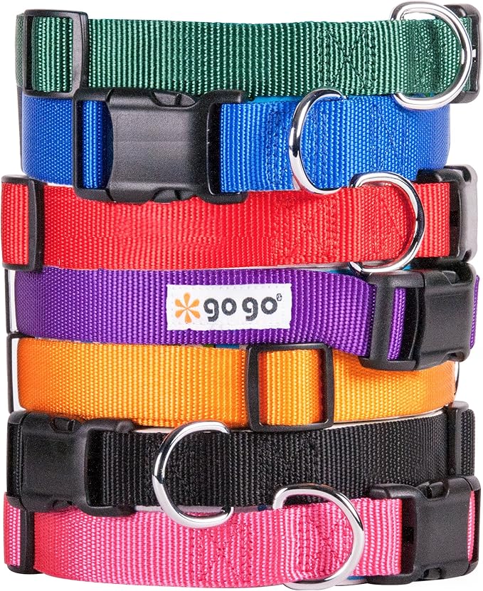 GOGO Pet Products Comfy Nylon 1-Inch Adjustable Pet Collar, Large, Blue