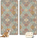 nunubaby Washable Pee Pads for Dogs, Stylish, Non-Slip and Leak-Proof Pee Pads. Reusable Potty Pads for Dogs for Crates and Floors.(Cream/Multi, 36" x72" )