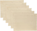 Solino Home Linen Cloth Placemats Set of 6-100% Pure Linen Hemstitch Beige Placemats 14 x 19 Inch - Classic Hemstitch Table Place Mats
