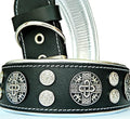 Bestia "Hektor Genuine Leather Dog Collar, Large Breeds, Cane Corso, Rottweiler, Boxer, Bullmastiff, Dogo, 100% Leather, Studded, L- XXL Size, 2.5 Inch Wide. Padded. Europe`s Fnest Dog Gear!